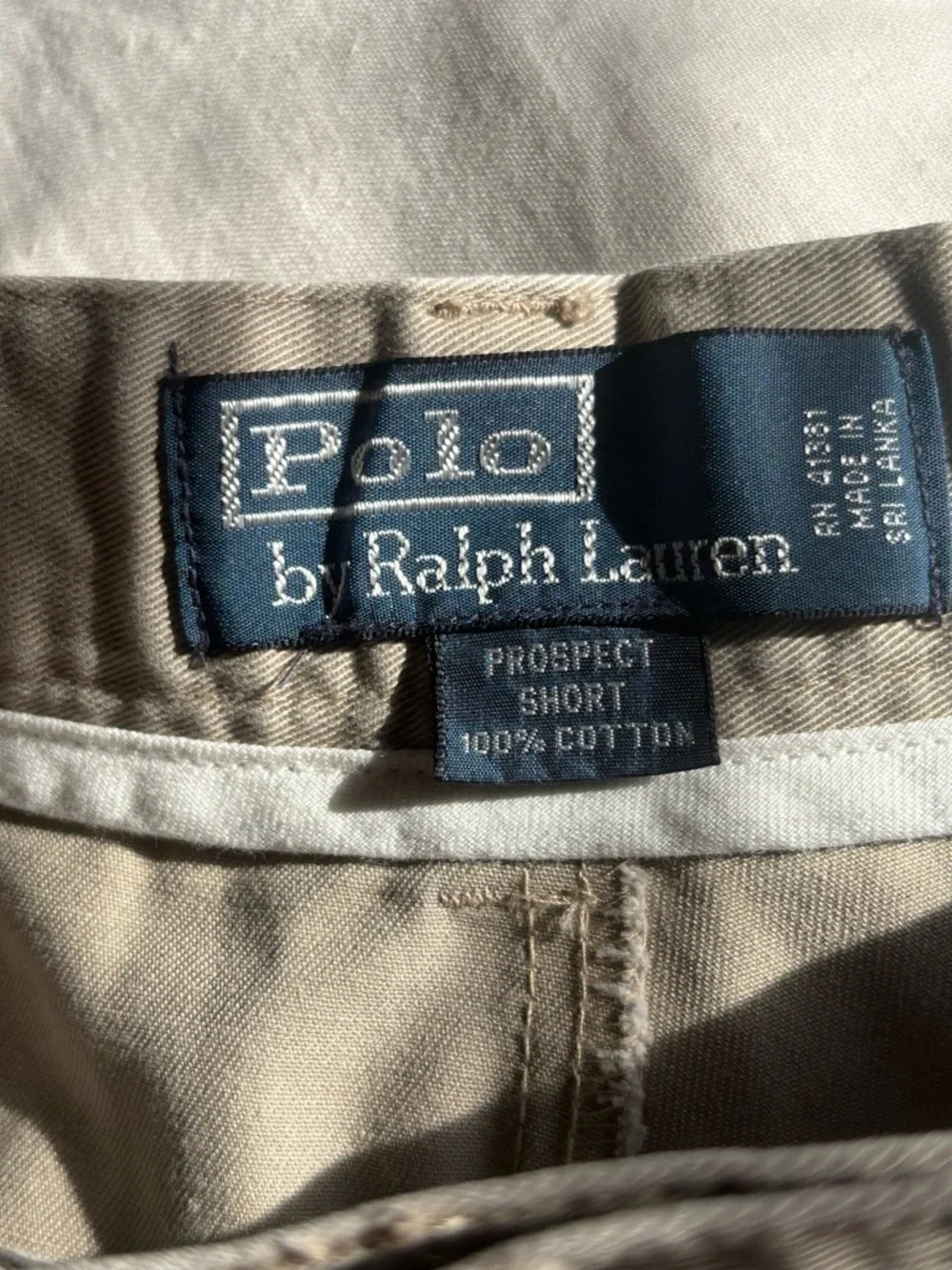 Polo Ralph Lauren Mens Size 36 Cotton Khaki Tan Chino Twill Preppy Shorts